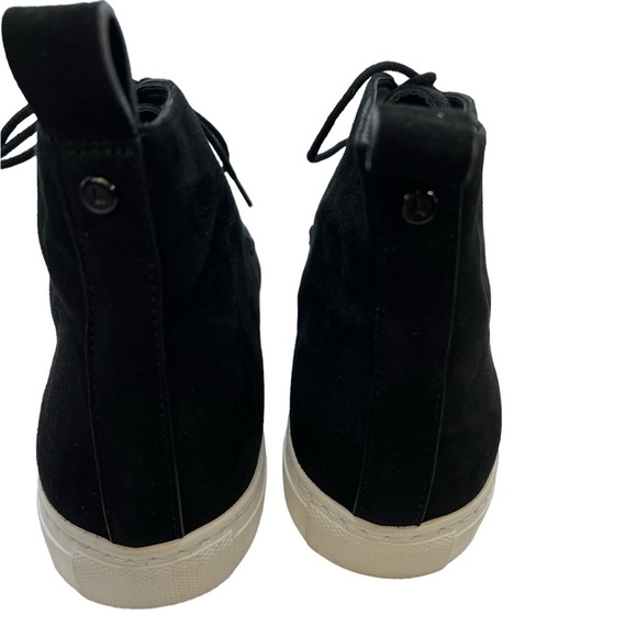 Lafayette 148 Audra hightop sneaker Size 36 black Nappa Leather with White Sole - Picture 5 of 12